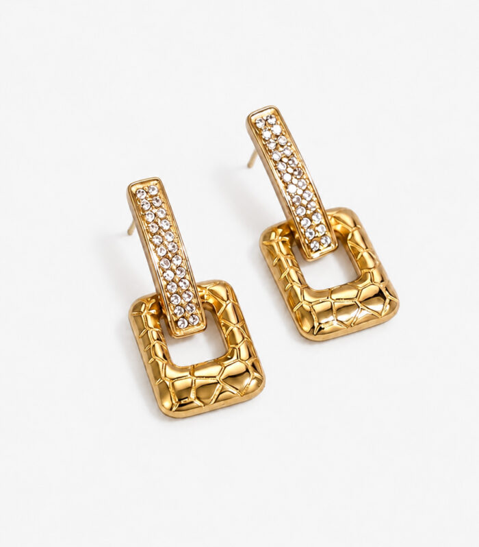 Σκουλαρίκια MARONI Golden Mesh Drops