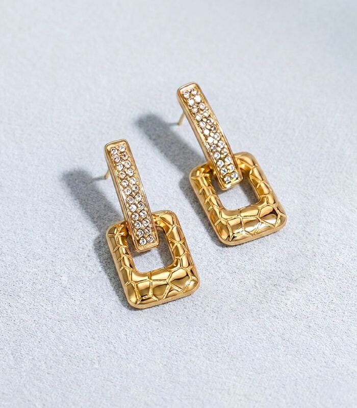Σκουλαρίκια MARONI Golden Mesh Drops