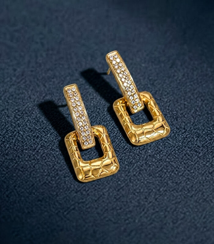 Σκουλαρίκια MARONI Golden Mesh Drops