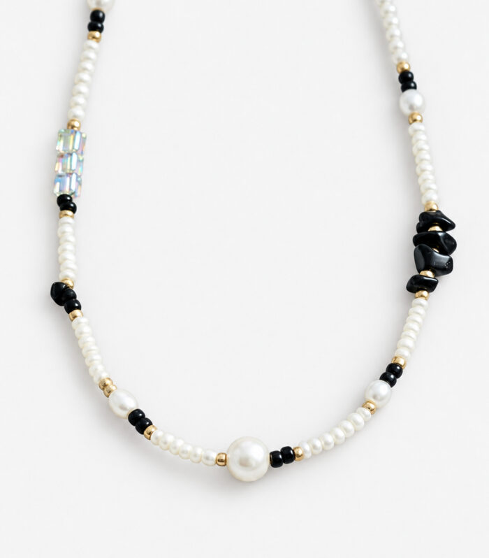 Κολιέ MARONI Zebra Pebble & Pearl