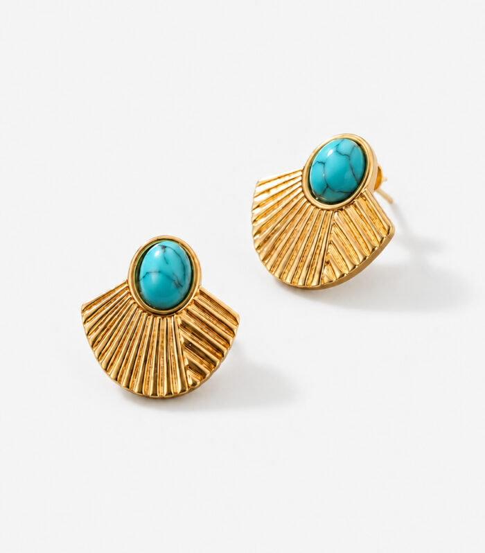 Σκουλαρίκια MARONI TURQUOISE FAN
