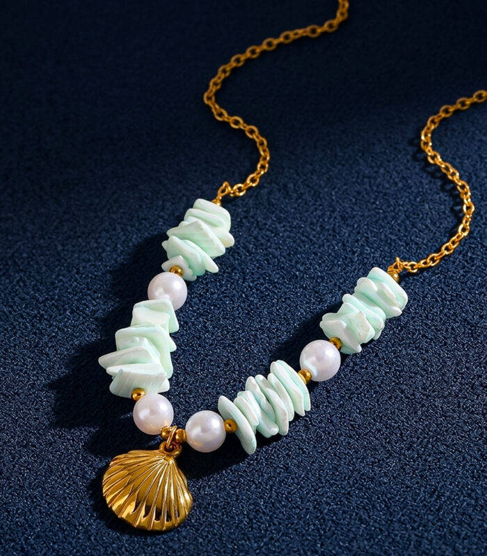 Κολιέ MARONI AQUAMARINE SHELL