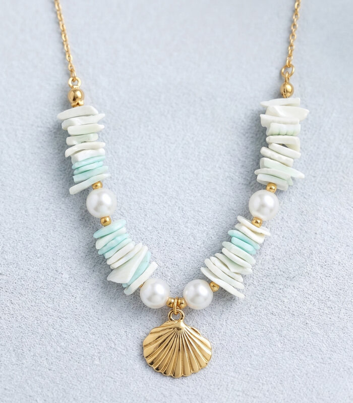 Κολιέ MARONI AQUAMARINE SHELL