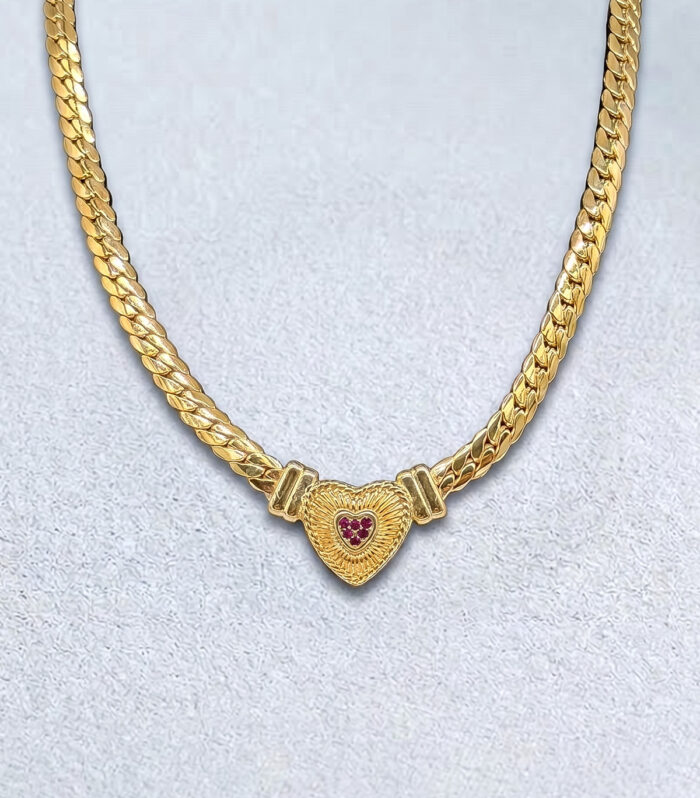 Κολιέ MARONI Antique Heart Ruby