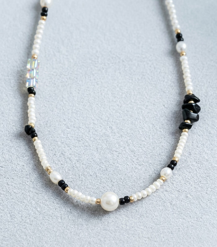 Κολιέ MARONI Zebra Pebble & Pearl