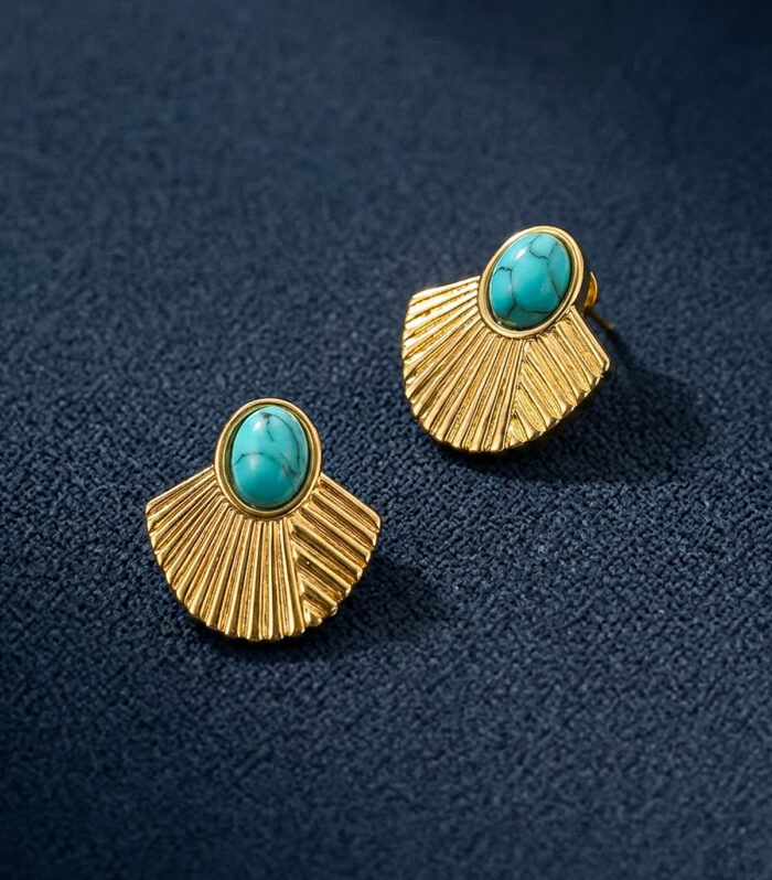 Σκουλαρίκια MARONI TURQUOISE FAN