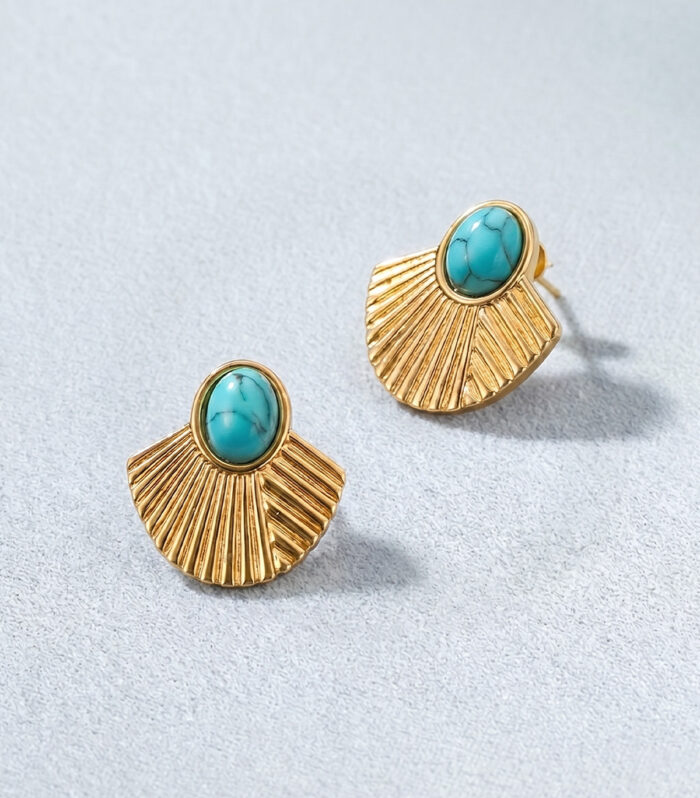 Σκουλαρίκια MARONI TURQUOISE FAN