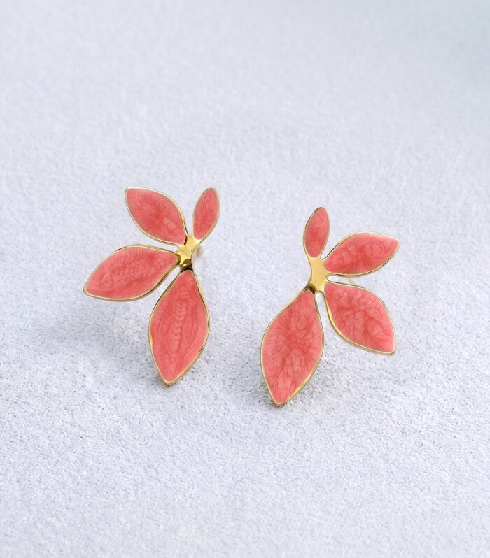 Σκουλαρίκια MARONI Nymphaea Leaf Studs