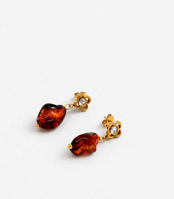 Σκουλαρίκια MARONI Amber Blossom Drops