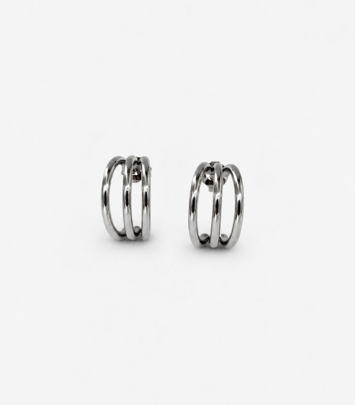 Σκουλαρίκια MARONI Silver Triple Hoop