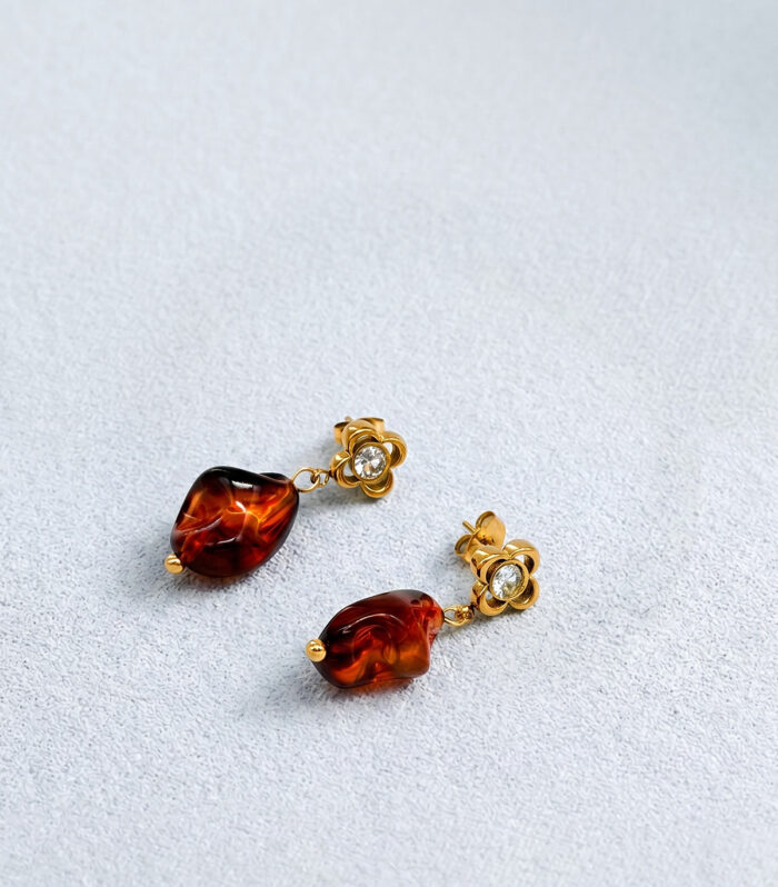 Σκουλαρίκια MARONI Amber Blossom Drops