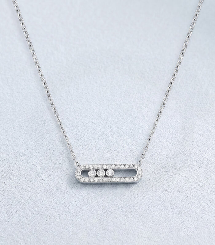 Κολιέ MARONI Triple Stone Bar Pendant