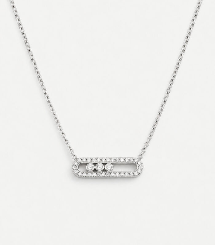 Κολιέ MARONI Triple Stone Bar Pendant