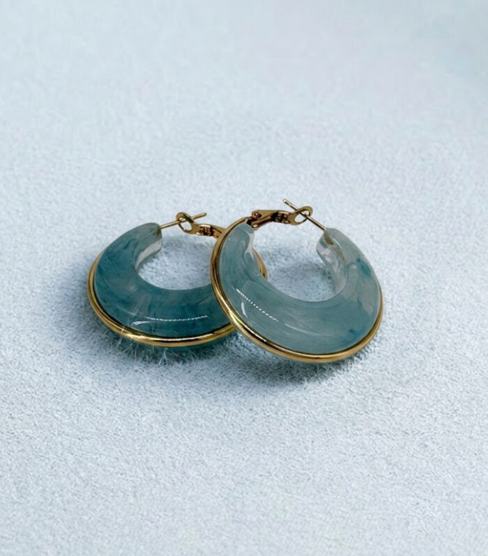 Σκουλαρίκια MARONI Chunky Marble Hoops