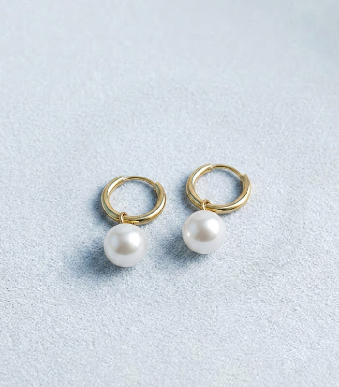 Σκουλαρίκια MARONI Golden Pearl Huggies