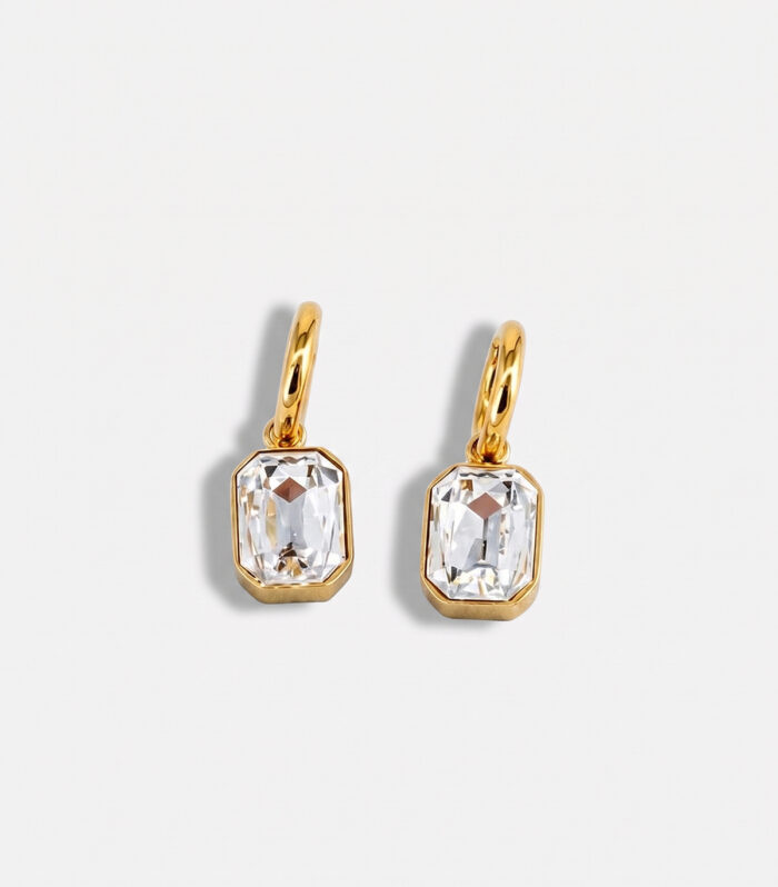 Σκουλαρίκια MARONI Solitaire Baguette Drop