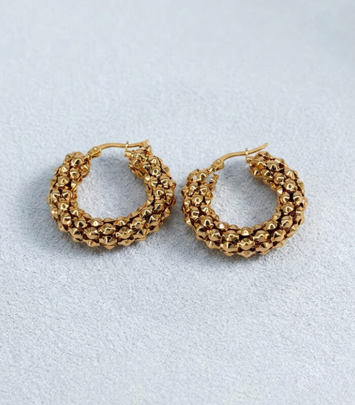 Σκουλαρίκια MARONI Textured Popcorn Hoops