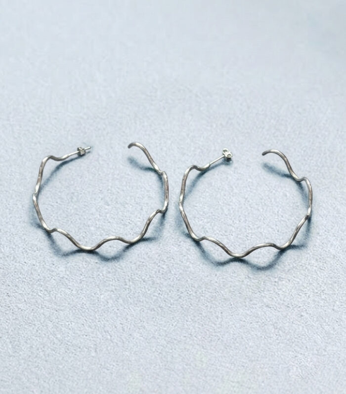 Σκουλαρίκια MARONI Wavy Ripple Hoops