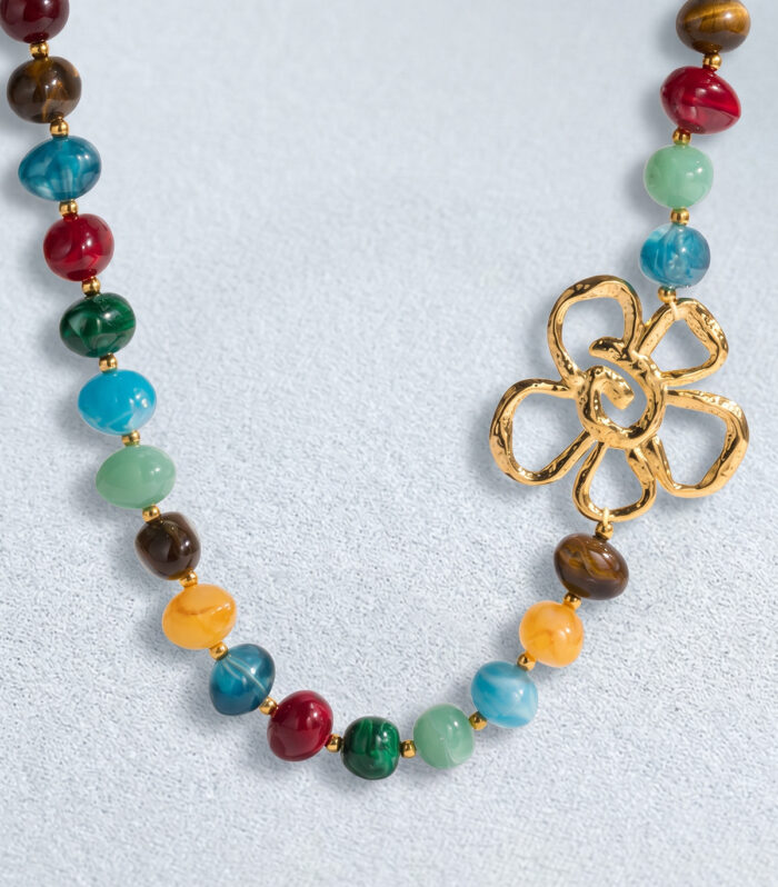 Κολιέ MARONI MULTICOLOR FLOWER