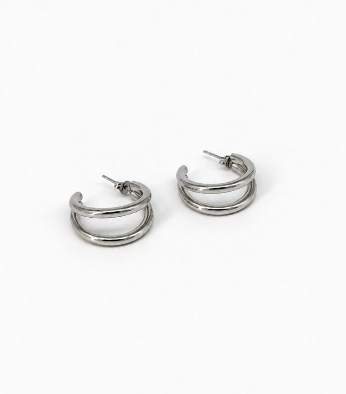 Σκουλαρίκια MARONI DOUBLE HALF HOOPS