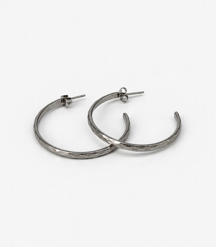 Σκουλαρίκια MARONI HAMMERED THIN HOOPS