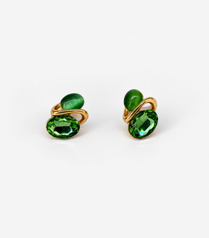 Σκουλαρίκια MARONI WAVY CRYSTAL DUO